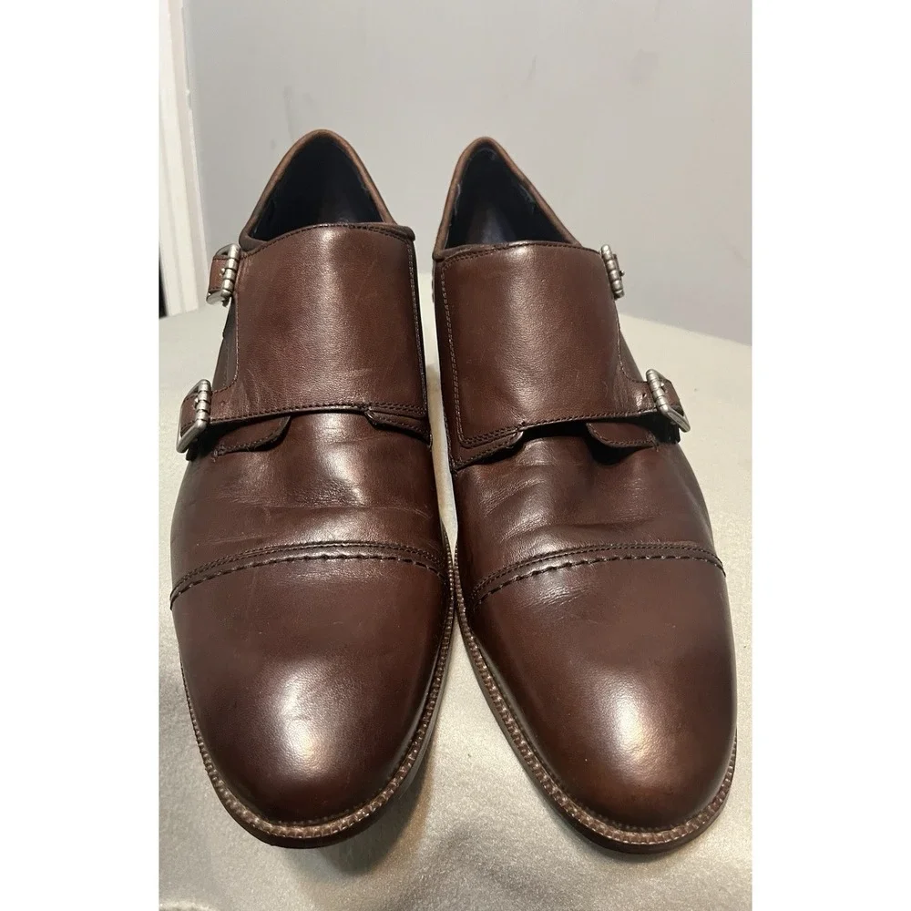 Cole Haan Shoes Mens Size 10.5 Brown Leather Double Monk Strap Dress Grand‎